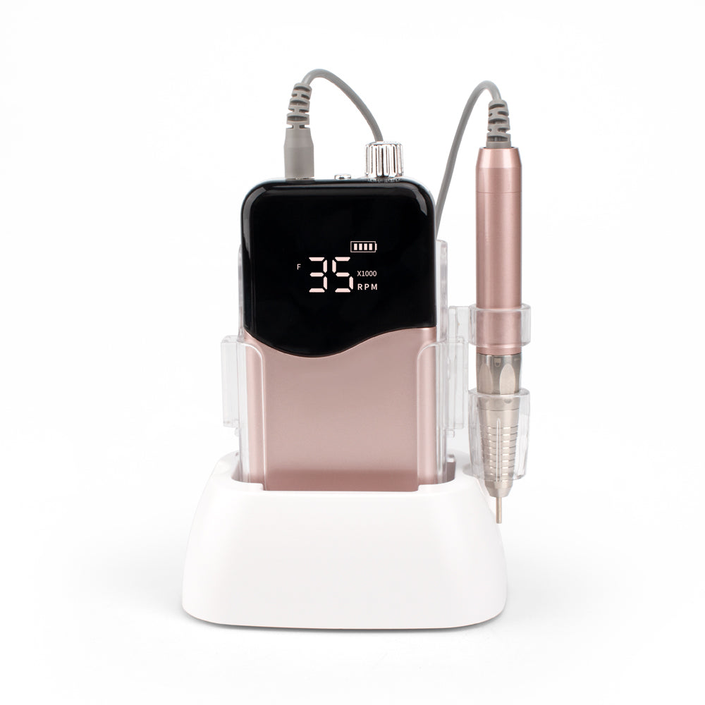 FNDM006 Electric Nail File Hot Sale in USA Market Strong Power Wireless Gold Nail Drill Machine Brushless Motor Quiet Vibration Free