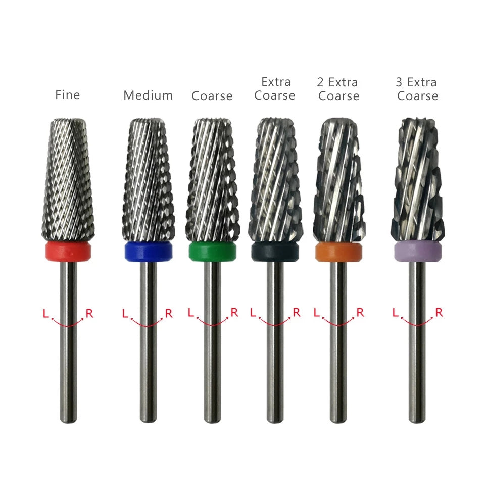 NDB040 Nail art Tapered Carbide Nail Drill Bits Milling Cutter For Manicure Remove Acylics & Gel Nails Accessories Tools
