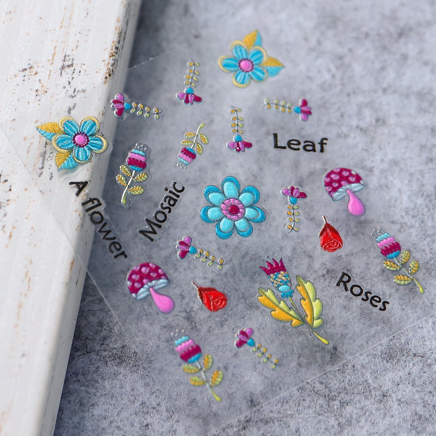 NS5D004  Nail Sticker 5D Embossed Flower Cartoon Donut Butterfly Love Series Nail Sticker 3D