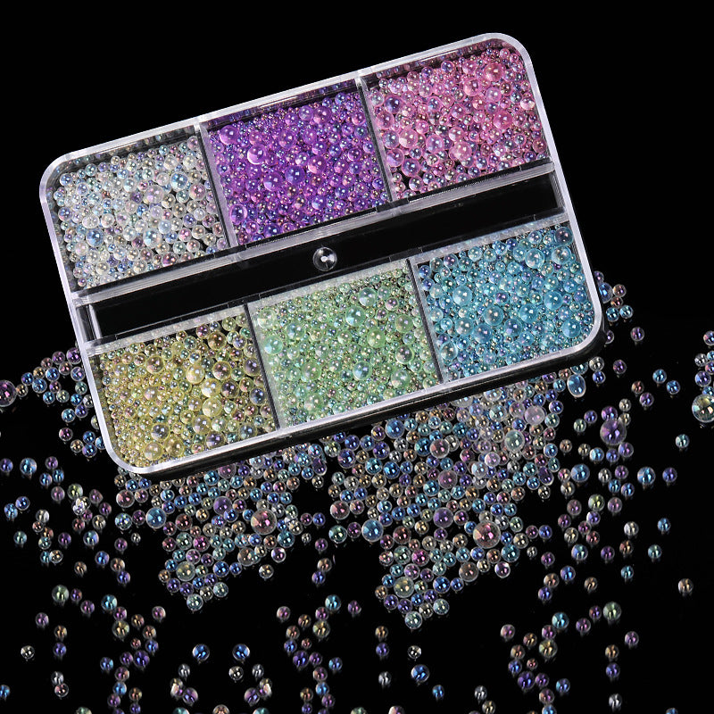 NRS030 New Symphony bead glass 6 grid 12 grid manicure blister bubble beads DIY crystal nail art