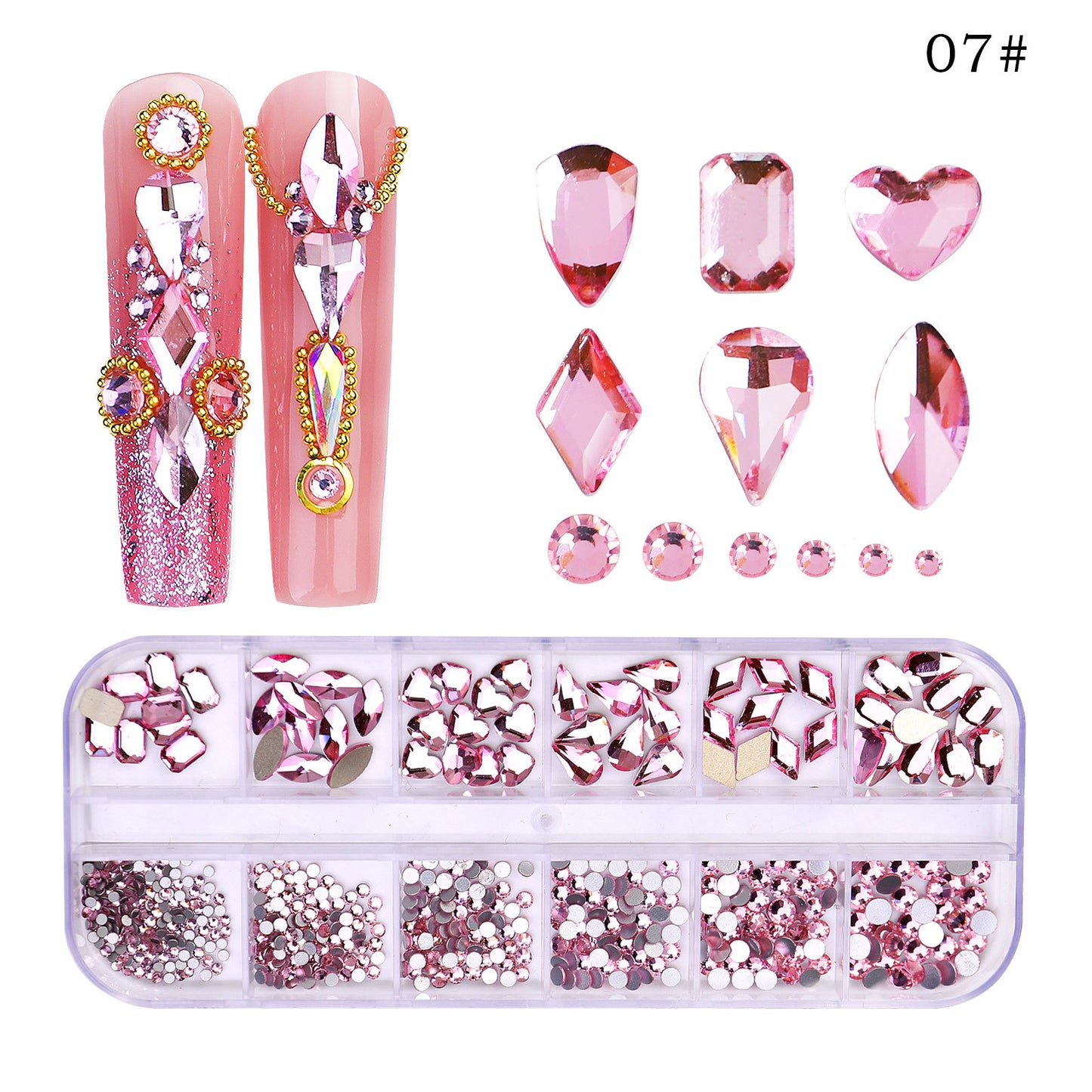 NRS027 ForLife Flat Bottom Glass Nail Rhinestones Decorations Crystal 3d Nail Art Accessories Shaped rhinestones