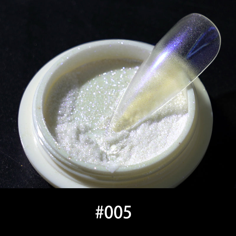 FNP028 Wholesale Moonlight Nail Acrylic Powder Solid Aurora Mirror White Pearl Powder UV Nail Glitter Chrome Powder