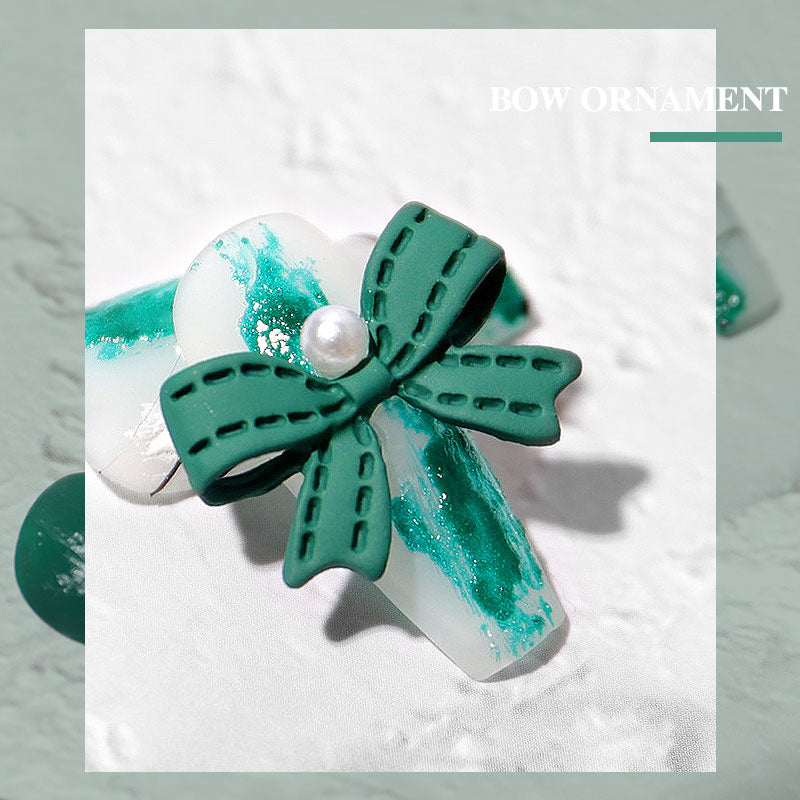 NDE061 ForLife nail art accessories three-dimensional spray paint butterfly red ribbon 3D alloy bow decoration