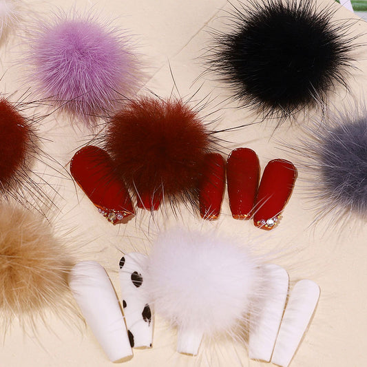 NDE041 ForLife Nail art accessories detachable hair ball ins manicure DIY decoration nail ornaments