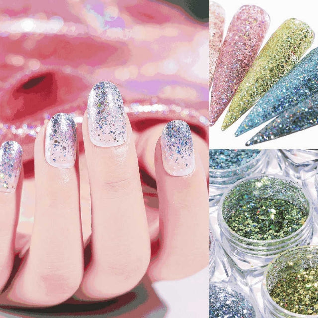 FNP056  Hot sale Glitter Powder UV Light Photochromic Glitter Acrylic Powder Pigment