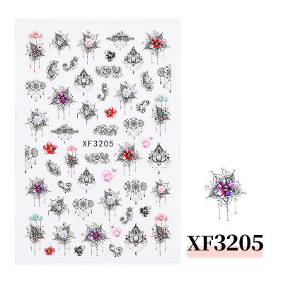 NS5D026  ForLife 3D Nail Sticker Summer Flower Flamingo Design Stickers for Nails Adhesive DIY Manicure Slider Nail Sliders