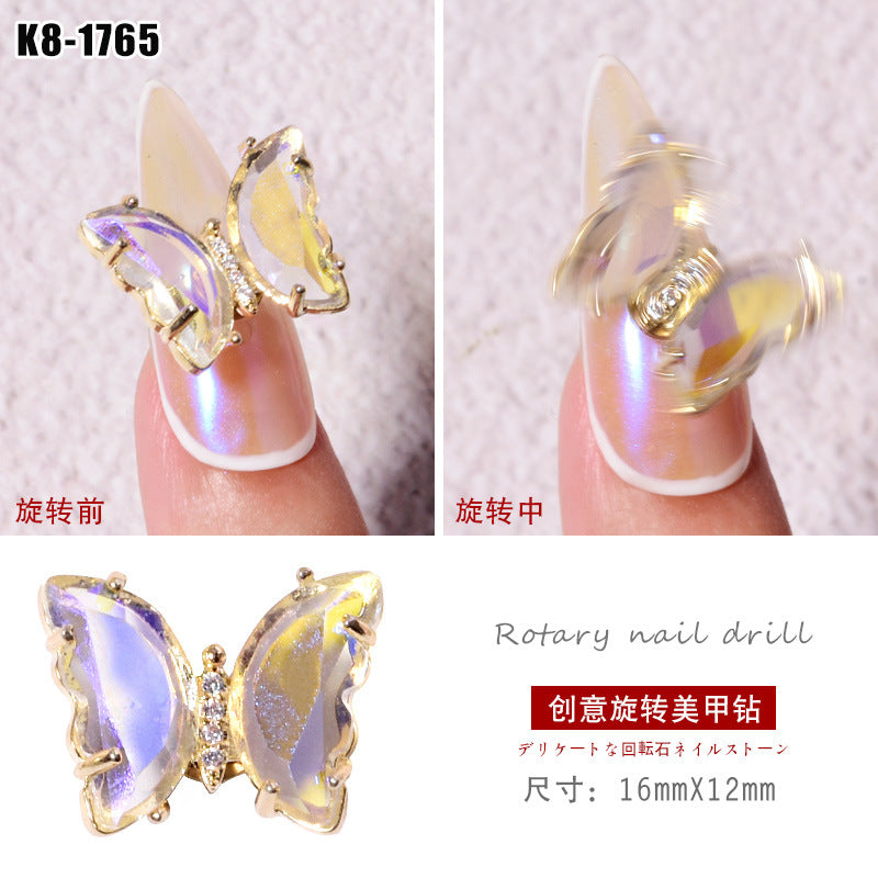NZJ057 Stars Design Crystal Nail Art Rhinestones Nail Ornament Tassel Zircon Sparkles Alloy Nail Art Decoration Rivets