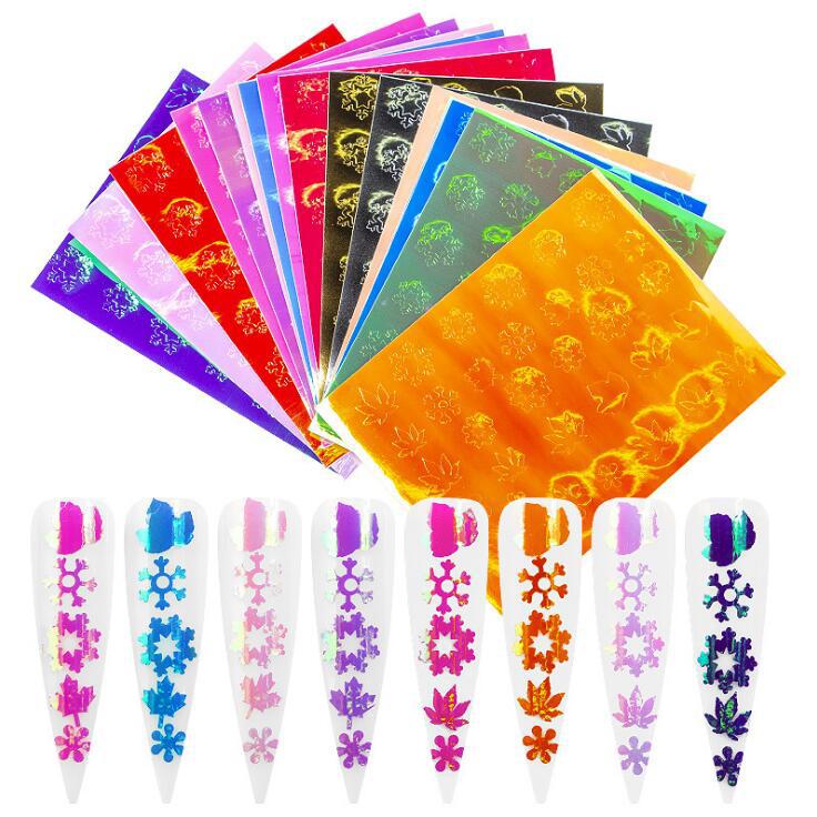 NS5D020  ForLife lip flame finger nail art sticker adhesive holographic fire hollow stickers for 5D nail sticker Water Decals