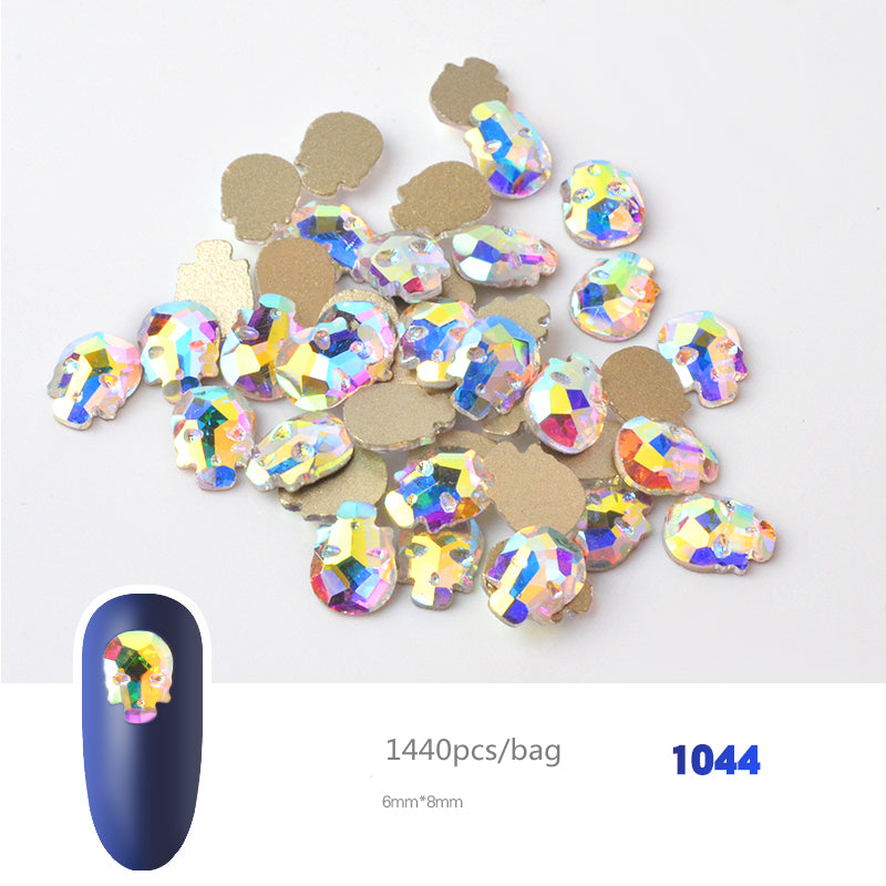 NRS019 Crystal AB 3D Nail Art Rhinestones Gem 1440pcs/bag Flatback Stones DIY Decorations Manicure Diamond Jewelry Different Shapes
