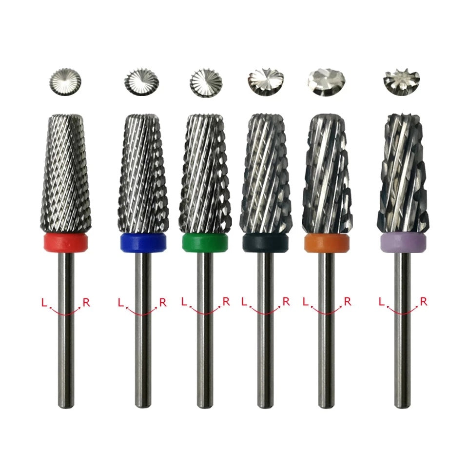 NDB040 Nail art Tapered Carbide Nail Drill Bits Milling Cutter For Manicure Remove Acylics & Gel Nails Accessories Tools