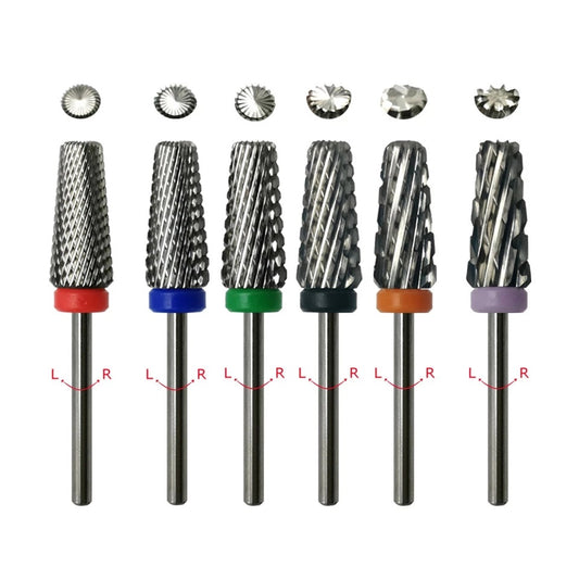 NDB040  Nail art Tapered Carbide Nail Drill Bits Milling Cutter For Manicure Remove Acylics & Gel Nails Accessories Tools