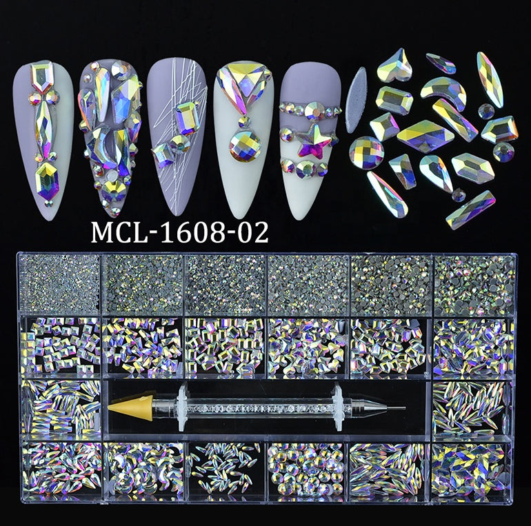 NRB010 New green shiny rhinestones Flat Bottom Glass nail rhinestone art decoration rhinestones