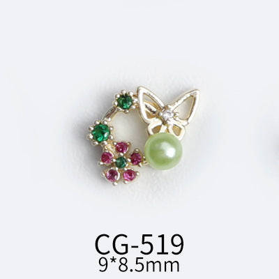 NZJ041 BowKnot Garland Zircon Nail Art Crystals Jewelry Rhinestone Nails Accessories Supplies Decorations Charms