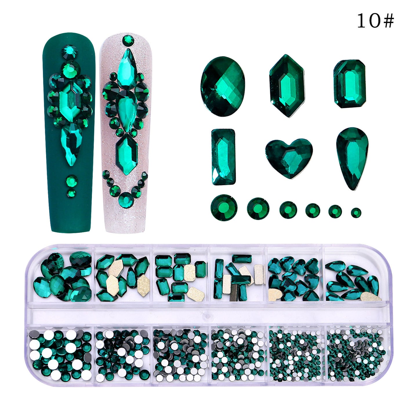 NRS027 ForLife Flat Bottom Glass Nail Rhinestones Decorations Crystal 3d Nail Art Accessories Shaped rhinestones