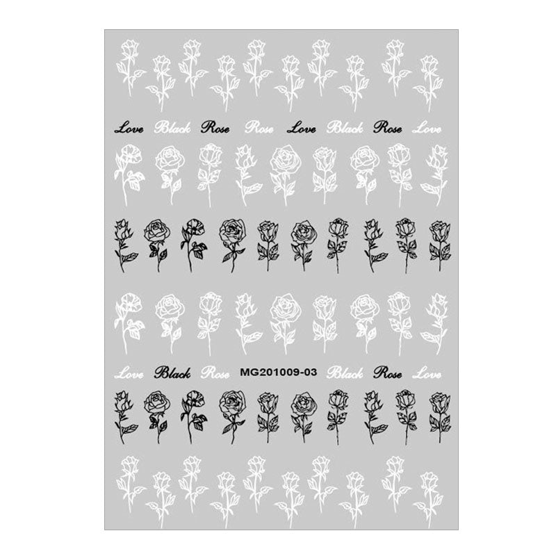 NS5D025 ForLife rose flower Design 3D Nail Art Sticker Flower Transfer Stickers Slider Decals Tip Manicuring Art Decoration