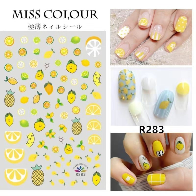 NS5D014  ForLife 1sheet Water Decal Fruit Series Nail Stickers Rainbow Cherry Orange Lemon Pineapple Decals Designs Manicure Waterm