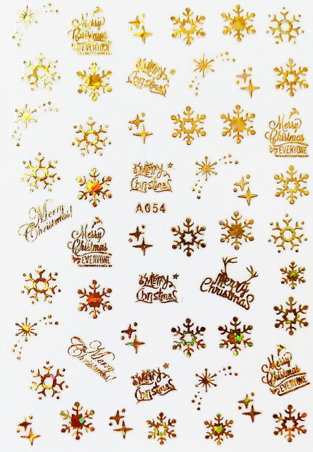 NS5D028  ForLife 3D Nail Art Christmas Slider Wraps Snowflake Elk Santa Adhesive Flame Sticker Red Gold Manicure Nails Designs