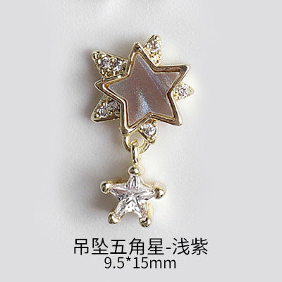 NZJ043 New nail art shell love jewelry metal accessories nail decoration diamond alloy jewelry
