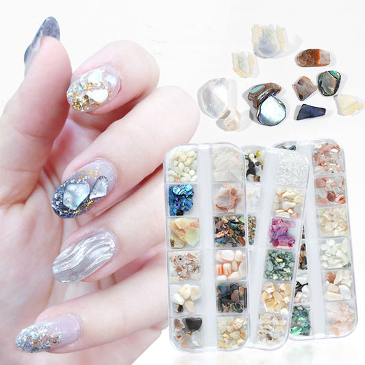 NDE062 12colors Irregular Crushed Natural Shell Nail Art Stone Manicure Nail Decorations