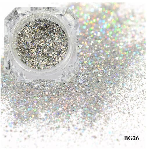 FNP006 Hot nail enhancement platinum glitter gold foil gold powder laser color change DIY nail sequins