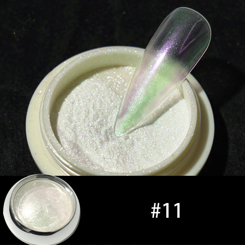 FNP028 Wholesale Moonlight Nail Acrylic Powder Solid Aurora Mirror White Pearl Powder UV Nail Glitter Chrome Powder