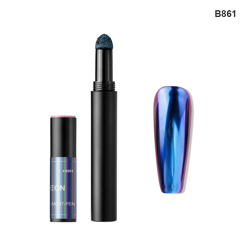 FNP072 6 Colors Chameleon Dark Glasses Air Cushion Pen Magic Mirror Powder Nail Pigment