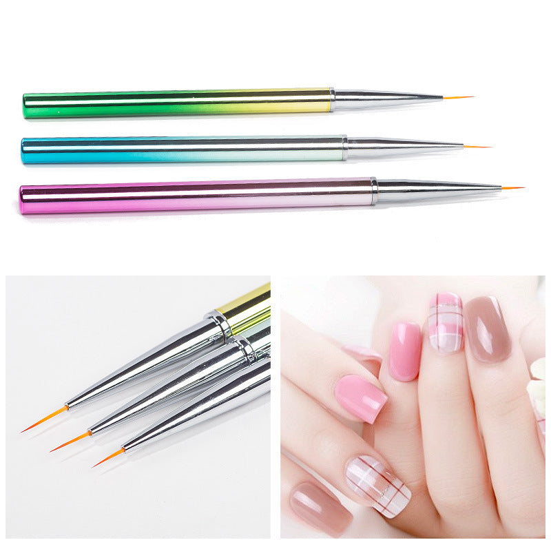 NBR014 Mermaid Rainbow Handle Soft Fluffy Nail Art Brush Pen Dust Clean Glitter Powder Remover Makeup Manicure Tools