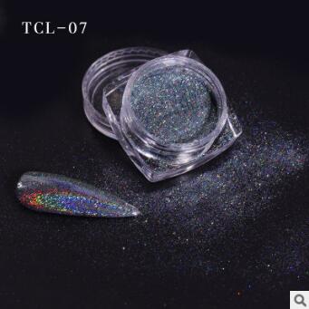 FNP048   new 12 color Laser Nail Glitter Holographic Powder Sequins Charms Flake Paillette Pigment Dust Nail Decoration