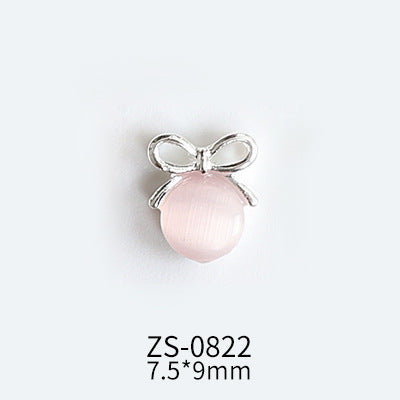 NZJ047 Lollipop Design 3D Nail Art Charms Heart Shaped Cat's Eye Stone Design Manicure Jewelry For Nail Art Decoration