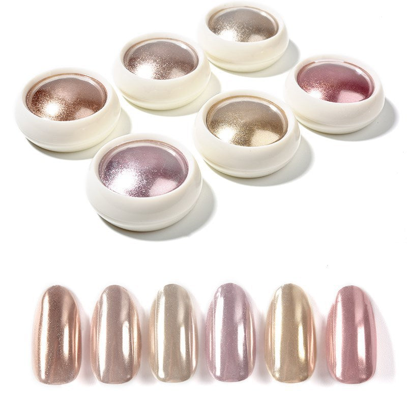 FNP002 Wholesale Antique New Water Ripple Nail Polish Mirror Powder Champagne Rose Gold For Nail Decoration