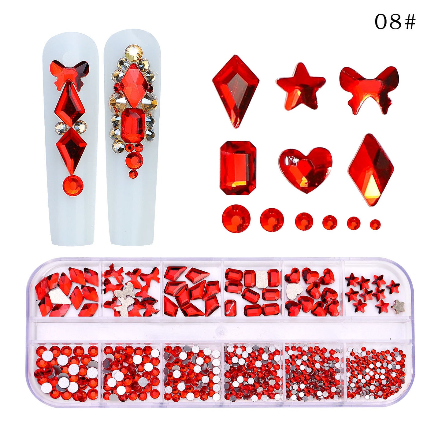 NRS027 ForLife Flat Bottom Glass Nail Rhinestones Decorations Crystal 3d Nail Art Accessories Shaped rhinestones