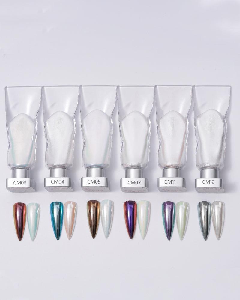 FNP018 6 color liquid Aurora laser nail mirror powder used for nail art pigment