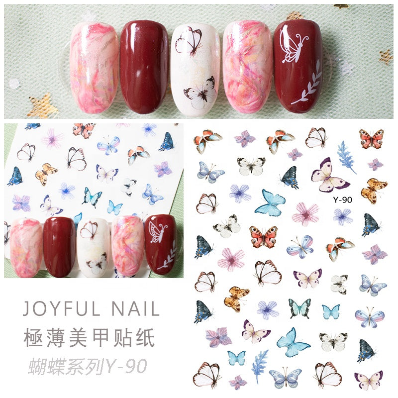 NS5D019  ForLife Self Adhesive Nail Sticker butterfly Avocado Decals Manicure 5D Nail sticker for Fingernails Toenails Nail Tips