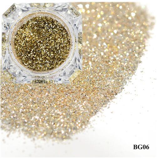 FNP006 Hot nail enhancement platinum glitter gold foil gold powder laser color change DIY nail sequins