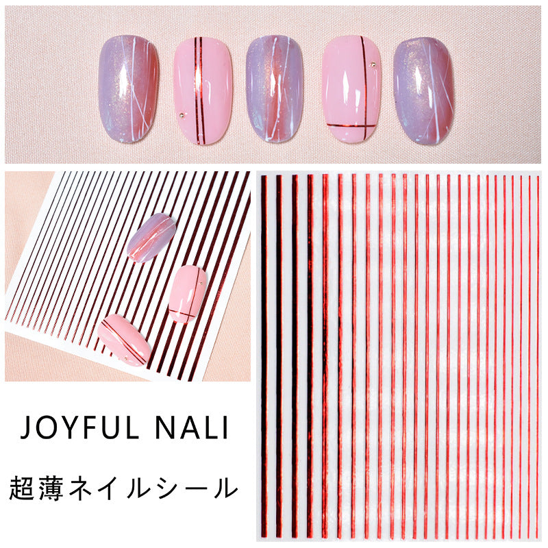 NS5D030  ForLife Nail Strip Stickers Metal Strip Tape Nail Art Adhesive DIY Foil Tips Nail Sticker Decal