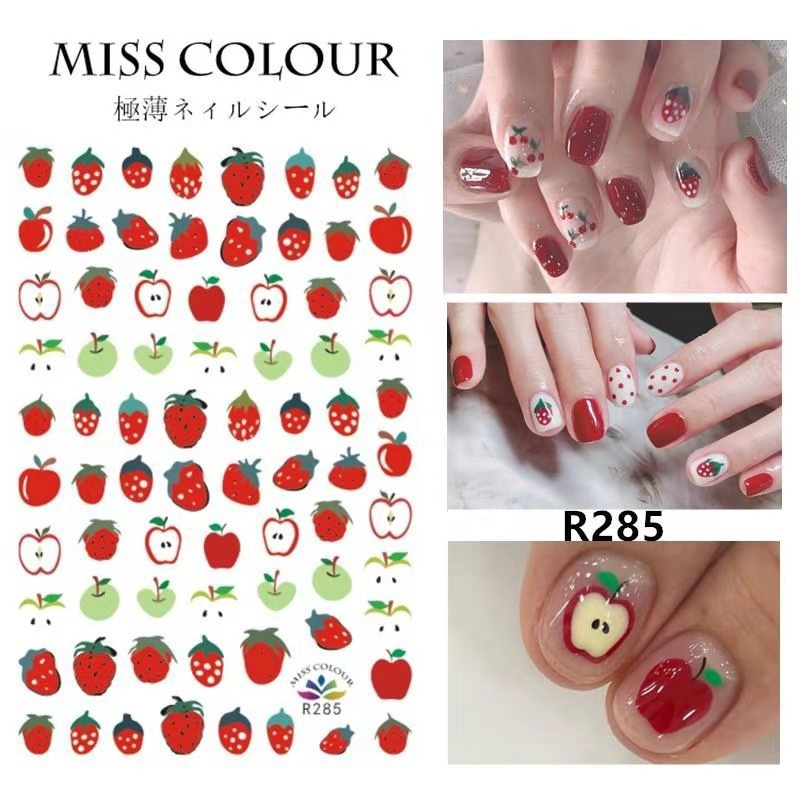 NS5D014  ForLife 1sheet Water Decal Fruit Series Nail Stickers Rainbow Cherry Orange Lemon Pineapple Decals Designs Manicure Waterm