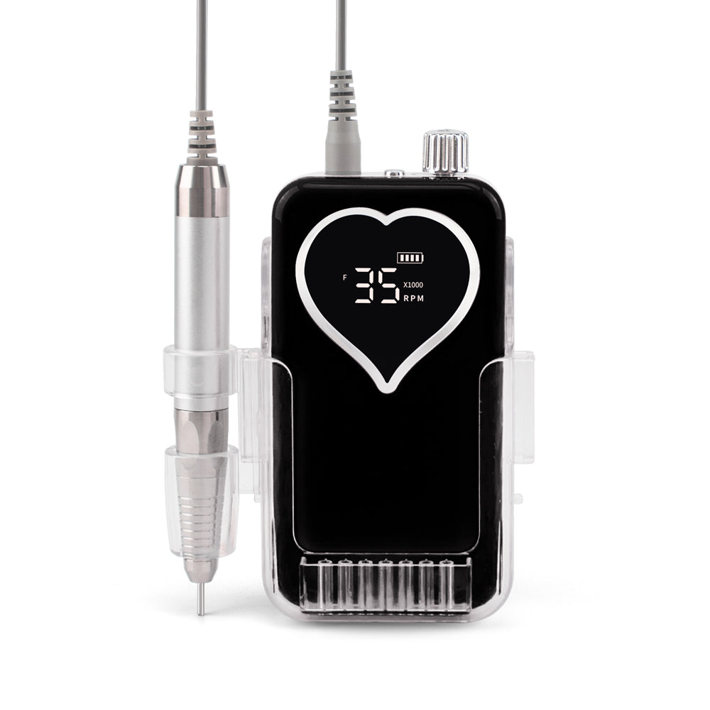 FNDM011 Manicure Pedicure Nail File Drill Machine Rechargeable 35000RPM Portable Nail Drill Machine Cordless with Electric Charge base