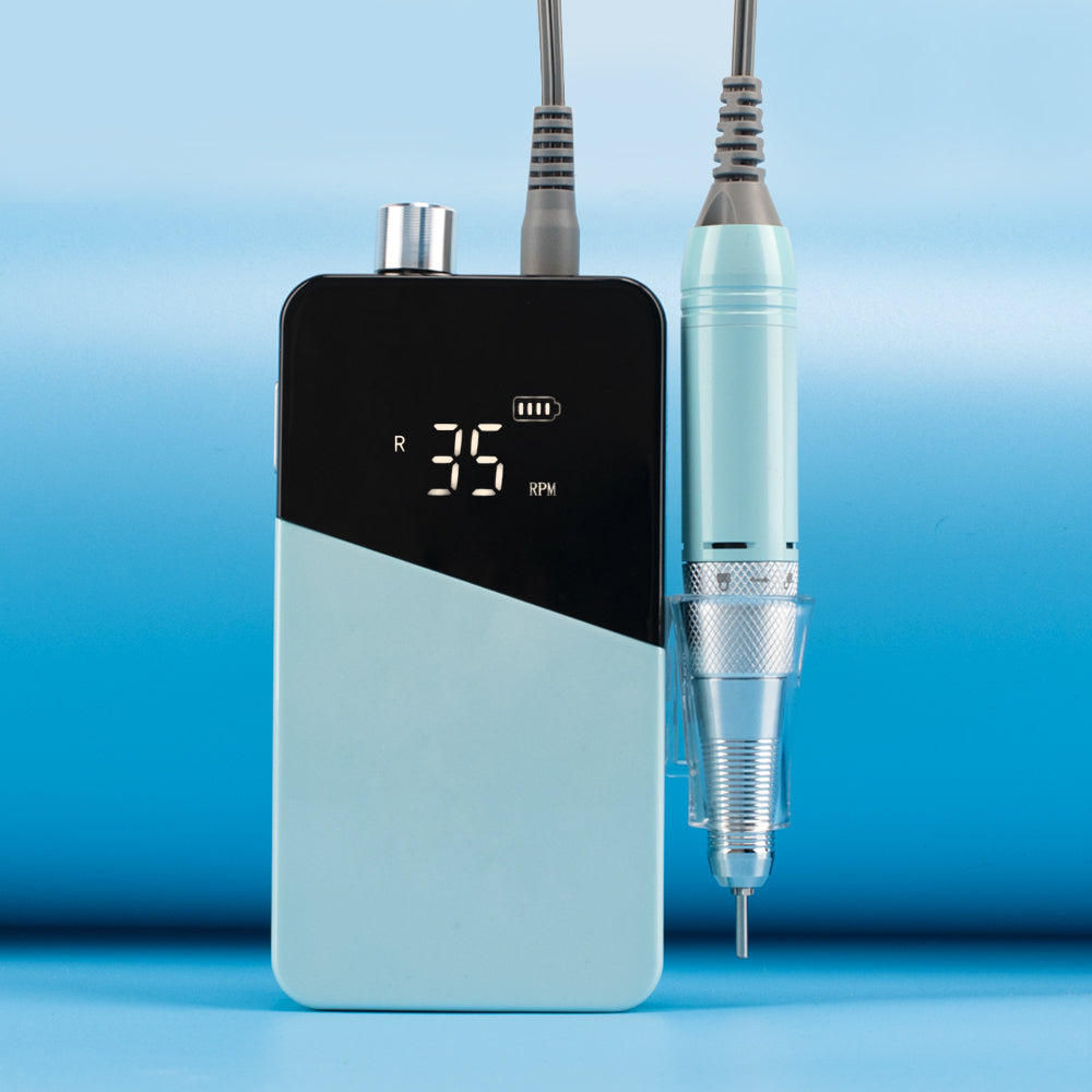 FNDM049 Free Customize Logo Popular Mermaid Color Strong 35.000 RPM Portable Wireless Rechargeable Electric E-file Nail Drill Manicure