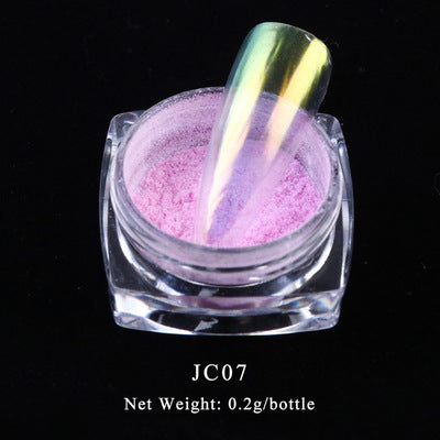FNP073  12 colors Nail Art Holographic Glitter Acrylic Transparent Mirror Aurora Mirror Magic Power