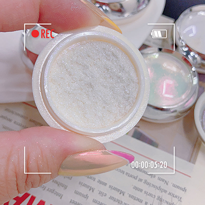 FNP028 Wholesale Moonlight Nail Acrylic Powder Solid Aurora Mirror White Pearl Powder UV Nail Glitter Chrome Powder