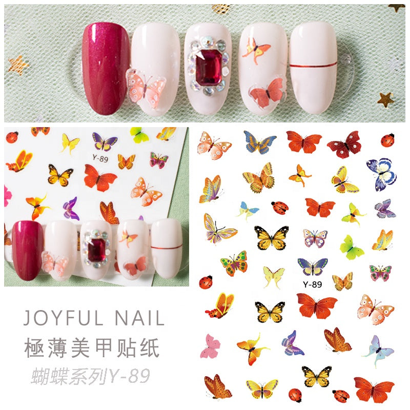 NS5D019  ForLife Self Adhesive Nail Sticker butterfly Avocado Decals Manicure 5D Nail sticker for Fingernails Toenails Nail Tips