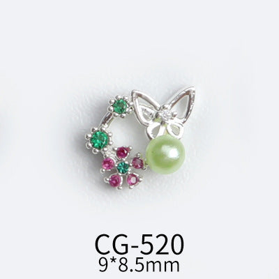 NZJ041 BowKnot Garland Zircon Nail Art Crystals Jewelry Rhinestone Nails Accessories Supplies Decorations Charms