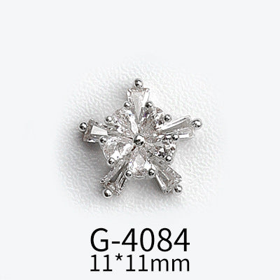 NZJ040 Christmas Nail Art Zircon Charms 3D Snowflake Nail Glitter Sticker Supplies Accessories Shiny Xtmas Nail Rhinestones Jewelry