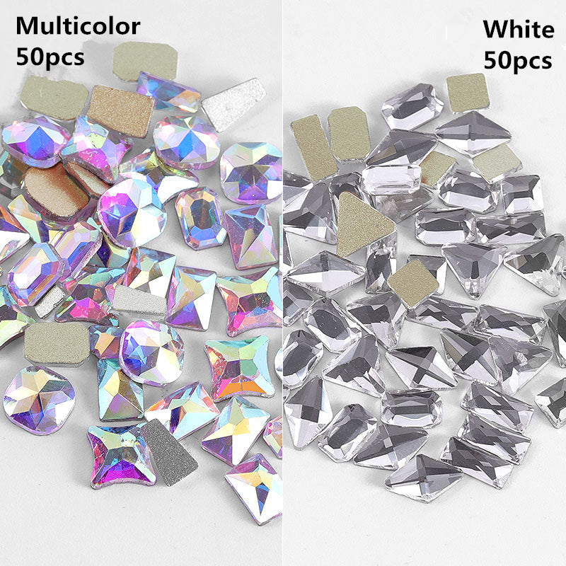 NRS003 ForLife Pear Nail Mix Color Rhinestones Gems Diamond Gold Bottom Flat Back Strass Stone 3D Charms Nails Accessories