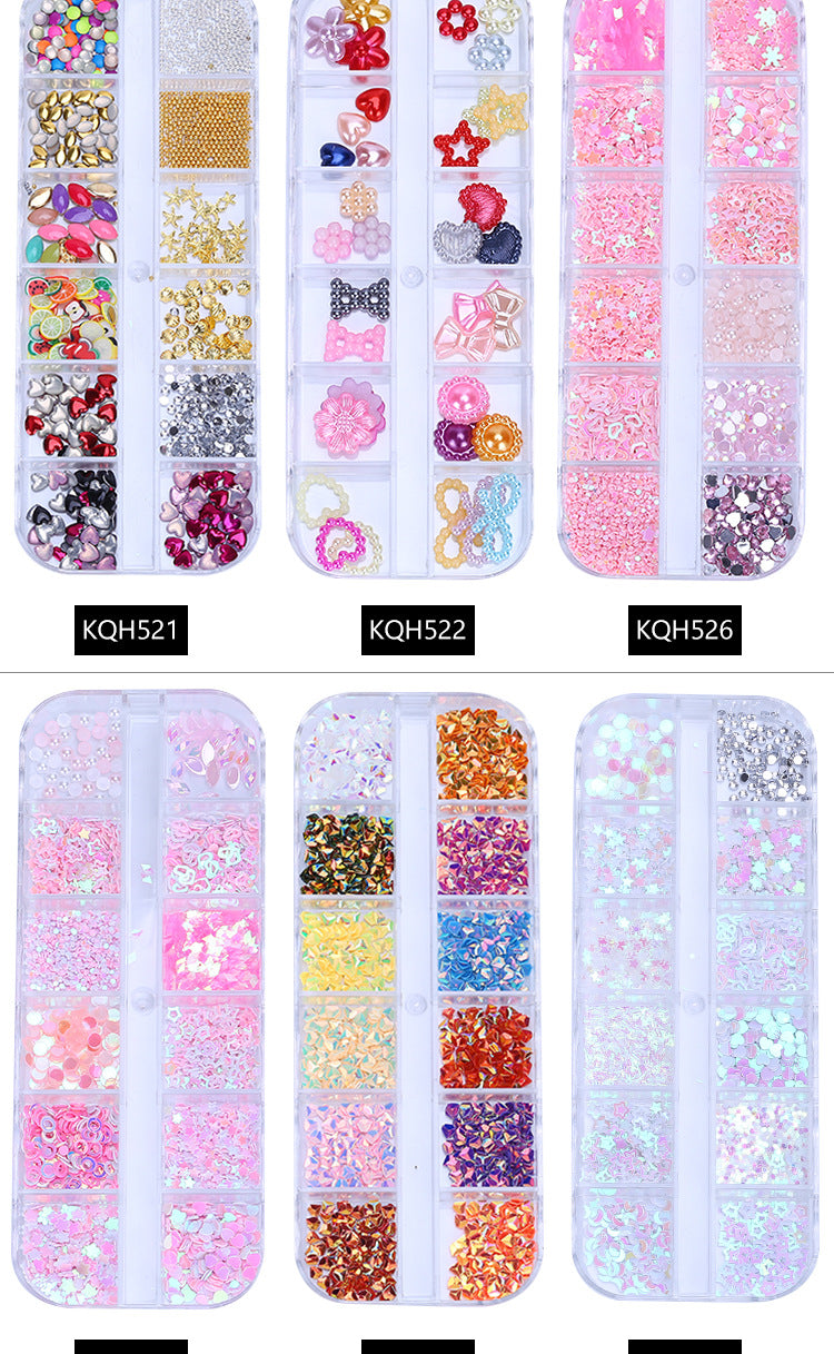 NRS021 ForLife Mixed nail art decals diamond jewelry crystal nails art rhinestone designs 3d shinny nail decorations