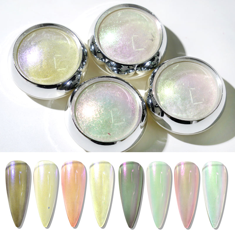 FNP028 Wholesale Moonlight Nail Acrylic Powder Solid Aurora Mirror White Pearl Powder UV Nail Glitter Chrome Powder