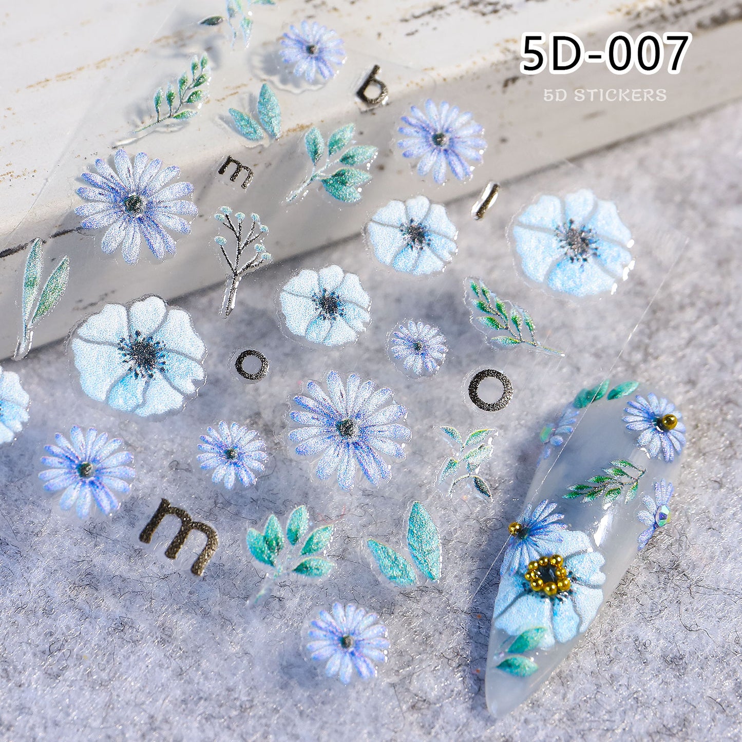 NS5D004  Nail Sticker 5D Embossed Flower Cartoon Donut Butterfly Love Series Nail Sticker 3D