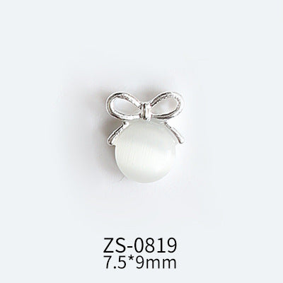 NZJ047 Lollipop Design 3D Nail Art Charms Heart Shaped Cat's Eye Stone Design Manicure Jewelry For Nail Art Decoration