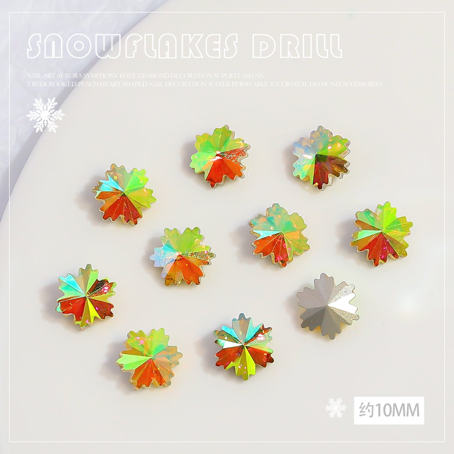 NZJ032 K9 snowflake point bottom nail enhancement diamond luxury glass crystal shaped diamond DIY nail jewelry wholesale