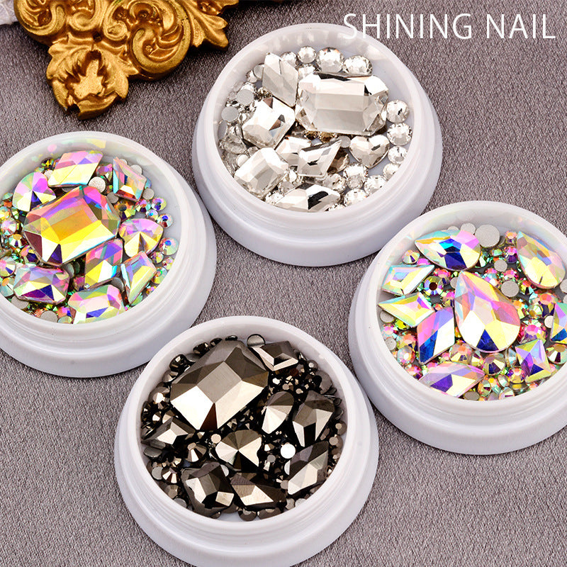 NRS008 ForLife 3D Nail Art Rhinestones Flatback Charm Heart acrylic Multislice Diamond Nail decoration DIY Nails Accessories